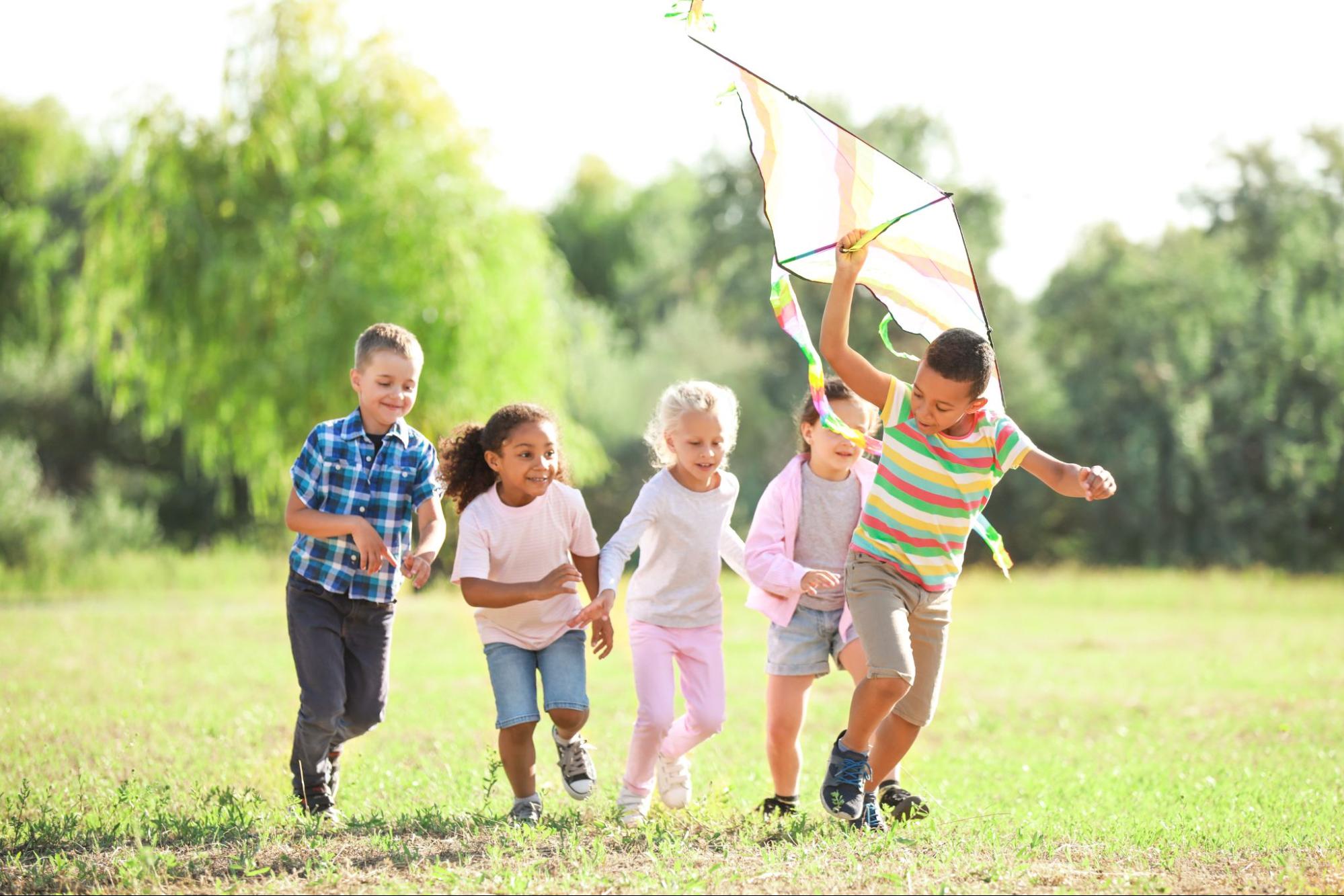 Group of children playing outdoors.
